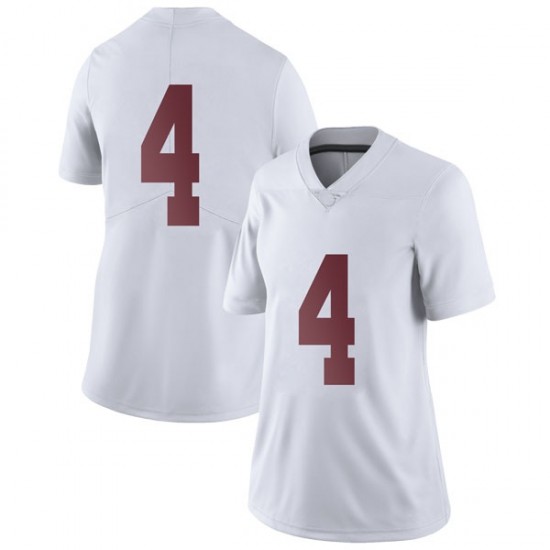 Alabama Crimson Tide Women's Christopher Allen #4 No Name White NCAA Nike Authentic Stitched College Football Jersey QJ16R37JF